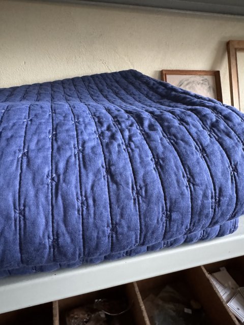 L�kkert nyt indigofarvet vatt�ppe